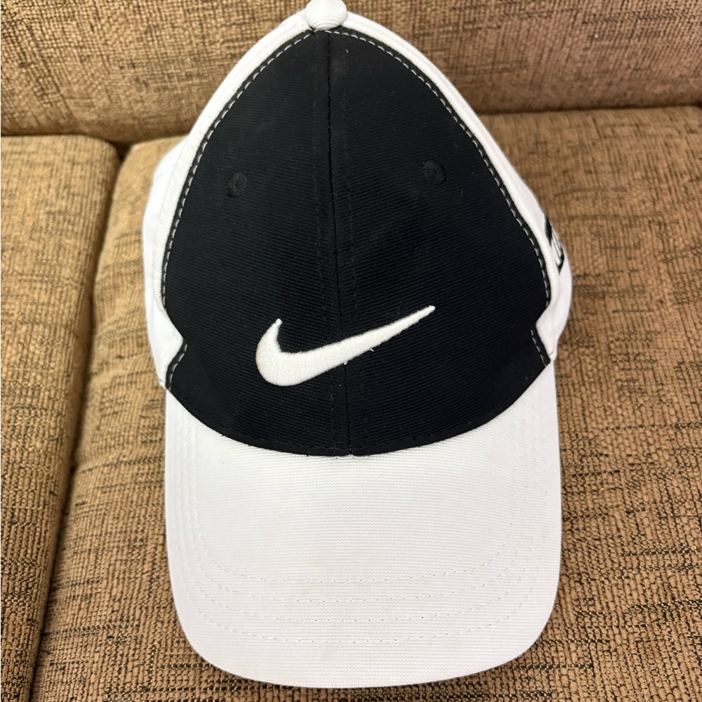 Nike Black and White Swoosh Performance Cap